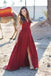 Το 2018 Δημοφιλές Red V Neck Σχισμή Συνήθειας Μακρύ Βράδυ Φορέματα Prom, 17715