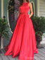 Κόκκινο Ανοικτό Πίσω Bateau Μια γραμμή Μακρύ Βράδυ Φορέματα Prom, 17680