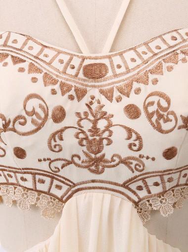 Unique Spaghetti Straps Embroidery Custom Long Evening Prom Dresses, 17720