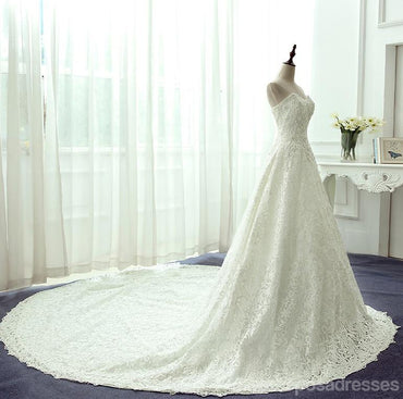 Sans bretelles A Line Lace Sweet Heart Robes de mariée de mariage, Robes de mariée sur mesure, Robes de mariée de mariage abordables, WD236