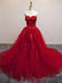 Robe de bal rouge vif en dentelle pas cher longues robes de bal de soirée, pas cher personnalisé Sweet 16 robes, 18520