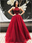 Κόκκινο Halter beaded Α-γραμμή φτηνά μακριά φορέματα prom βραδιού, φτηνά γλυκά 16 φορέματα, 18390