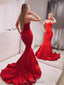 Simple cuillère rouge de sirène, robe de soirée bon marché, 12146