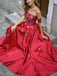 Κόκκινο Κεντητικής Μια γραμμή Στράπλες Μακρύ Έθιμο Φορέματα Prom Βραδιού, 17441