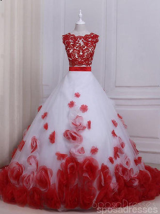 Δύο Κομμάτια Κόκκινη Δαντέλα χειροποίητο Λουλούδι Μια γραμμή Μακρύ Βράδυ Φορέματα Prom, 17556