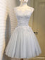 Scoop Neckline Gray Lake Cure Homecoming Prom Dresses, Cheap Cocktail Dresses, CM336