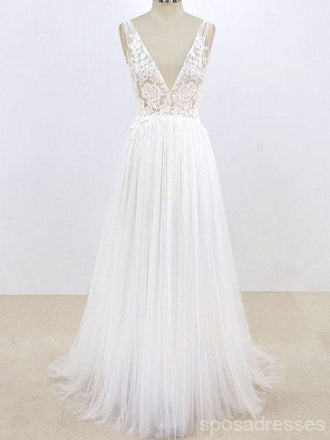 Simple Sexy Y Bajo En El Cuello Pequeñas Líneas Baratas De Una Línea Para La Boda, WD398