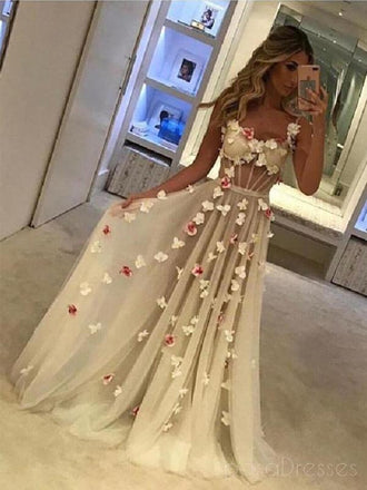 Spaghetti Straps See Through Long Evening Prom Dresses, Cheap Custom Sweet 16 Dresses, 18450