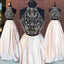 Σέξι Δύο Κομμάτια Λεπτή Διακοσμημένη Με Χάντρες Μαύρη Κορυφή Κοκκινίζει Τη Ρόδινη Φούστα Μακριά Φορέματα Χορού Βραδιού, Δημοφιλή Φτηνά Μακριά Φορέματα Χορού Κόμματος 2018, 17283