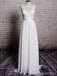 Robes de mariée pas cher en dentelle simple col en V en ligne, WD384