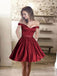 Απλό Από τον Ώμο Κόκκινο Σύντομο Φτηνές Φορέματα Homecoming 2018, CM431