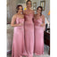 Simple Pink Mermaid Spaghetti Straps Cheap Long Bridesmaid Dresses,WG1411