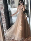 Ιμάντες Λαμπερά Χρυσά Μια γραμμή Μακρύ Βράδυ Φορέματα Prom, η Φτηνή Συνήθεια Γλυκό 16 Φορέματα, 18569