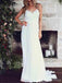 Low Back Spaghetti Straps Lace Bodice Beach Wedding Bridal Dresses, WD285