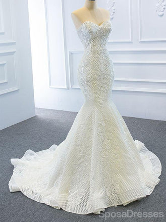 Detachable Skirt Sweetheart Lace Mermaid Wedding Dresses, Cheap Wedding Gown, WD715