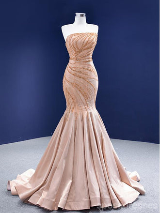 Querida pescoço ouro lantejoulas uma linha barato longo Evening Prom Dresses, Evening Party Prom Dresses, 12350