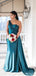 Teal Mermaid One Shoulder Cheap Long Bridesmaid Dresses Online,WG1291