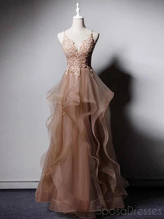 Querida pescoço ouro lantejoulas uma linha barato longo Evening Prom Dresses, Evening Party Prom Dresses, 12350
