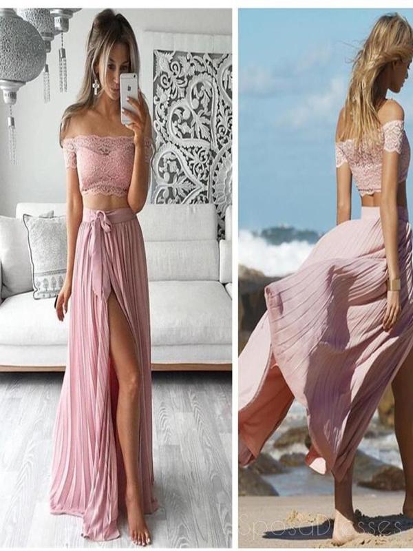 Deux robes de bal, une robe de bal à l 'épaule, une robe de bal à côté de sable rose, une robe de bal sexy, pd0050