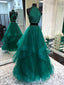 Sexy Deux Pièces Vert Émeraude Dos Ouvert de Soirée, Robes de Bal, pas Cher Personnalisé Sweet 16 Robes, 18488