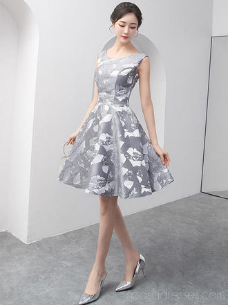 Γκρι Scoop Μοναδικό Φτηνές Φορέματα Homecoming σε απευθείας Σύνδεση, Φθηνά Σύντομη Φορέματα Prom, CM785