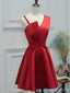 Κομψό απλό, μοναδικό κόκκινο, κοντό φθηνό φόρεμα για το σπίτι σας, CM565