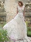 V-Ausschnitt Blumen-Billig Hochzeit Kleider Online, Billig, Einzigartige Brautkleider, WD602