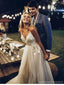 Σέξι Backless Spaghetti Straps Φτηνές Γαμήλια φορέματα σε απευθείας σύνδεση, Lace A-line νυφικά φορέματα, WD442