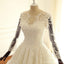 Cordón de la manga largo trajes de novia de encargo baratos de encargo largos, WD305