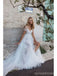 Lange Ärmel sehen durch billige Hochzeitskleider, sexy Backless A-Linie Brautkleide, WD435