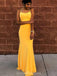 Κίτρινο σέξι γοργόνα απλά φθηνά βραδινά φορέματα, βραδινά φορέματα, 12184